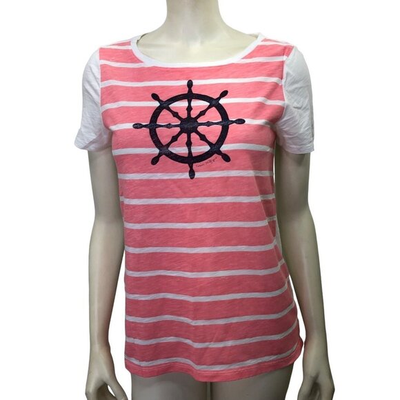 TOMMY HILFIGER‎ NAUTICA PRINT SHORT SLEEVES TEE SM - Picture 1 of 4